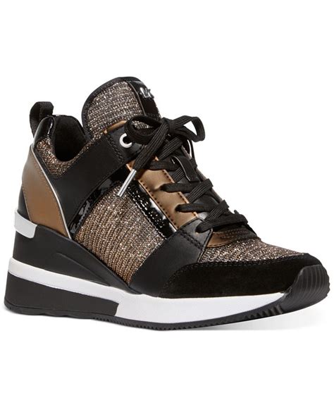 michael kors women's georgie trainer sneakers|georgie leather and canvas trainer.